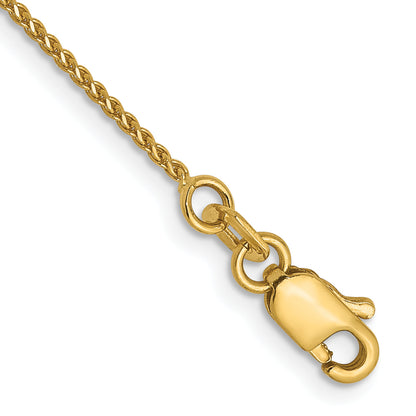 10 Inch 14K 1mm D/C Spiga Chain Anklet