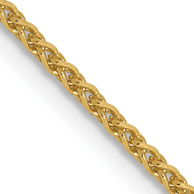 22 Inch 14K Yellow Gold 1.2mm D/C Spiga Chain Necklace