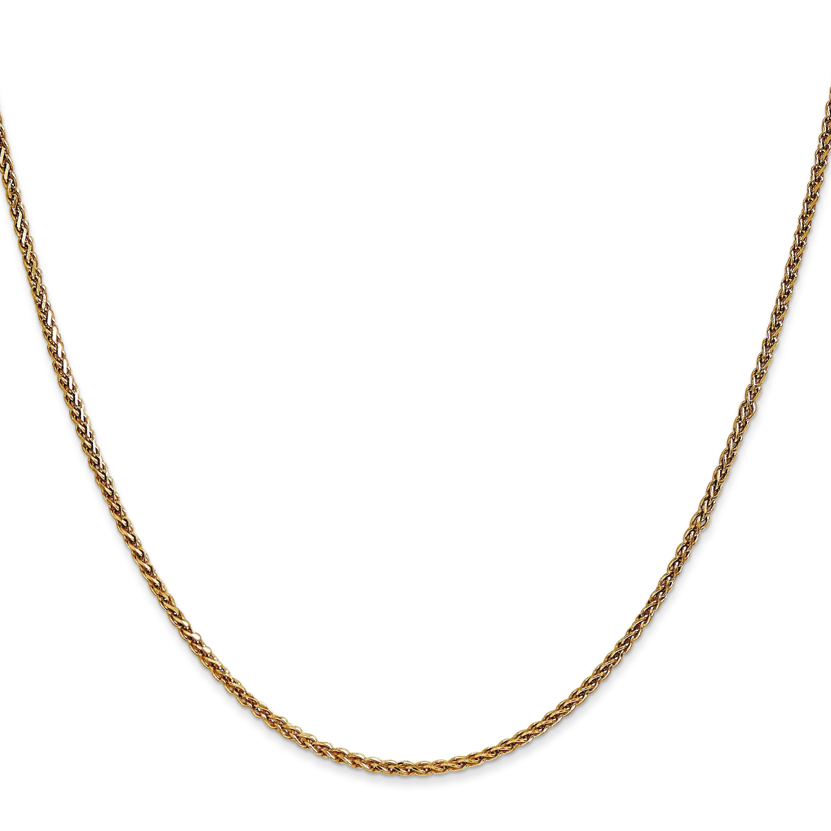 18 Inch 14K 1.4mm D/C Spiga Chain Necklace
