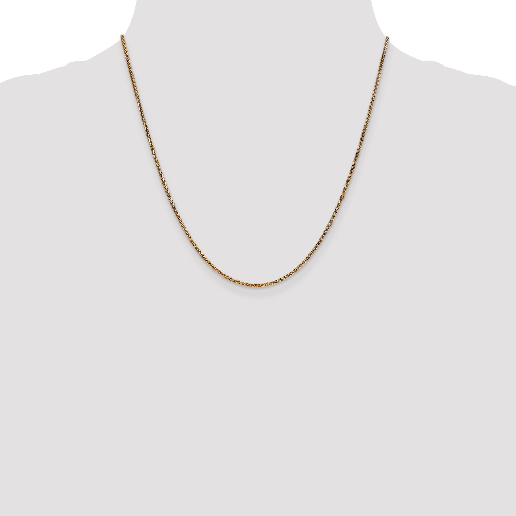 20 Inch 14K 1.4mm D/C Spiga Chain Necklace