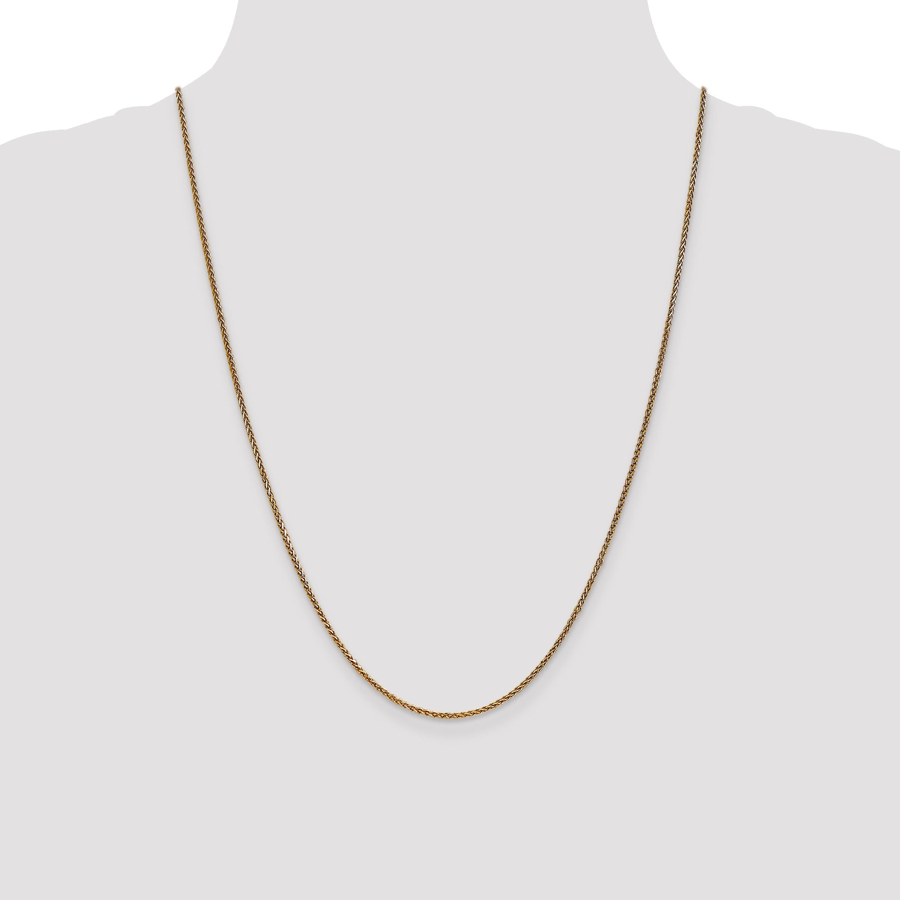 24 Inch 14K 1.4mm D/C Spiga Chain Necklace