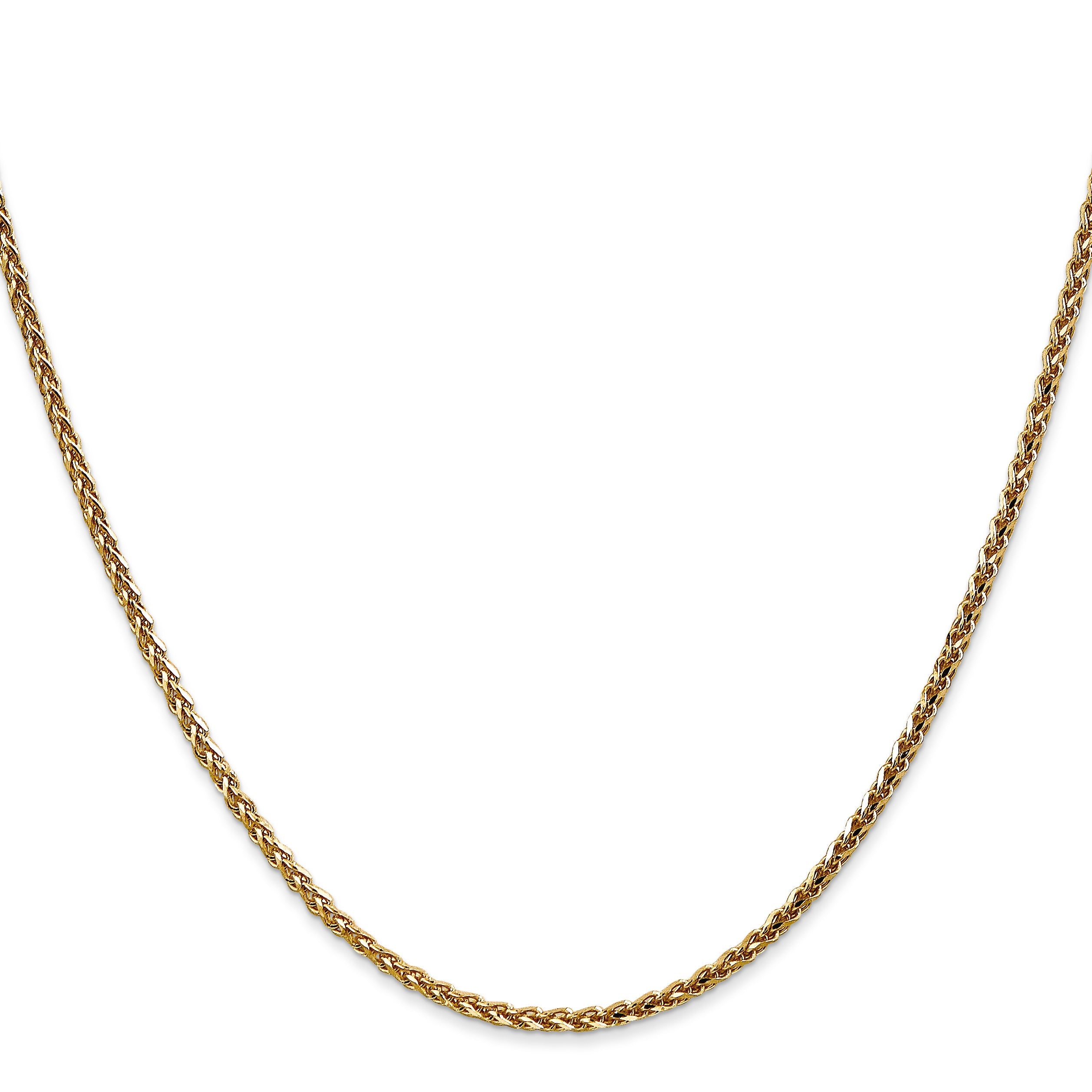 18 Inch 14K 1.8mm Solid D/C Spiga Chain Necklace