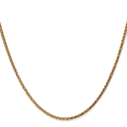 24 Inch 14K 1.8mm Solid D/C Spiga Chain Necklace