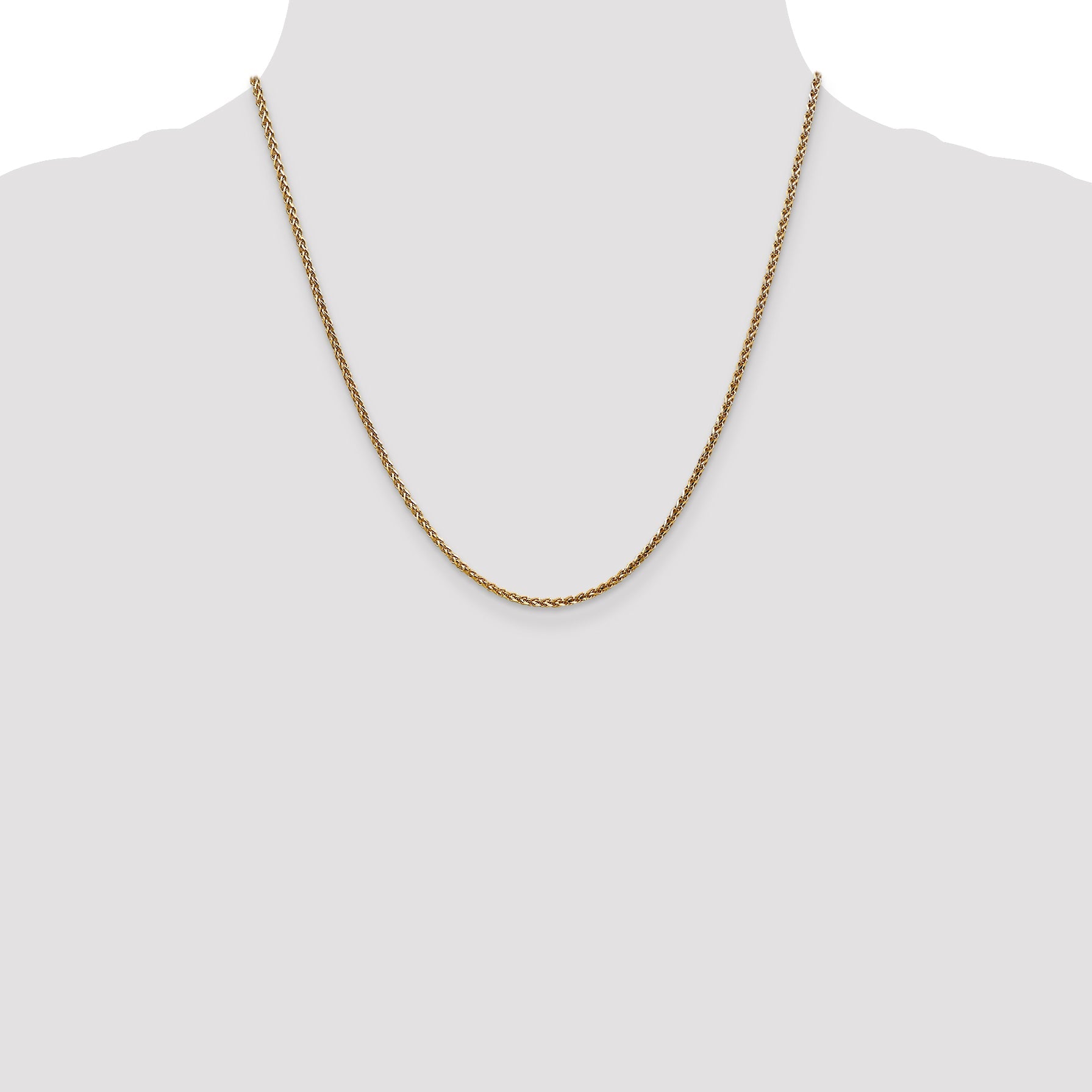 20 Inch 14K 1.8mm Solid D/C Spiga Chain Necklace