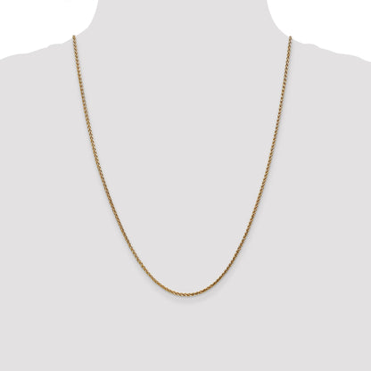24 Inch 14K 1.8mm Solid D/C Spiga Chain Necklace