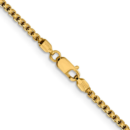 20 Inch 14K 1.85mm Semi-Solid D/C Round Box Chain Necklace