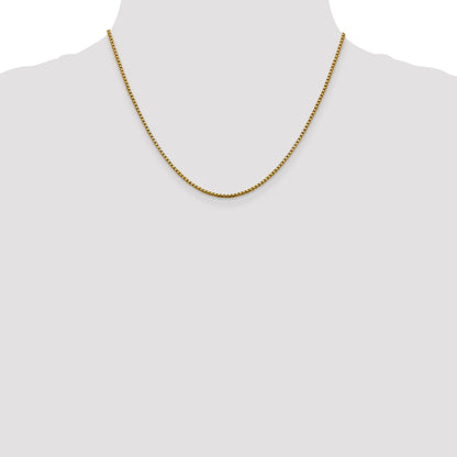 18 Inch 14K 1.85mm Semi-Solid D/C Round Box Chain Necklace