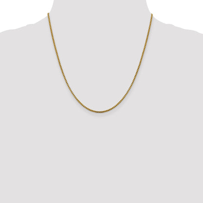 20 Inch 14K 1.85mm Semi-Solid D/C Round Box Chain Necklace