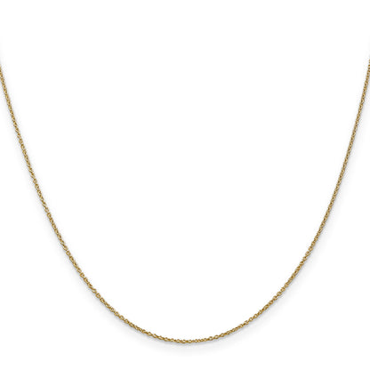 22 Inch 14K Yellow Gold .9mm Round Cable Chain Necklace