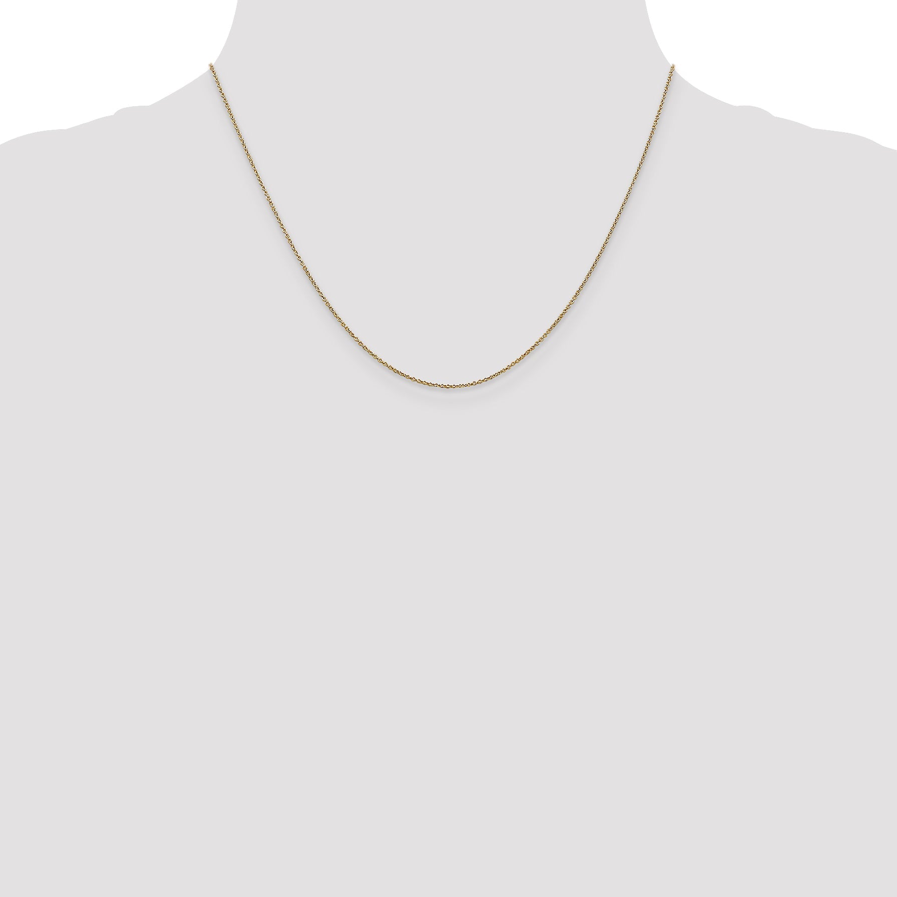 18 Inch 14K .9mm Round Cable Chain Necklace