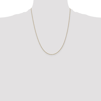 22 Inch 14K Yellow Gold .9mm Round Cable Chain Necklace