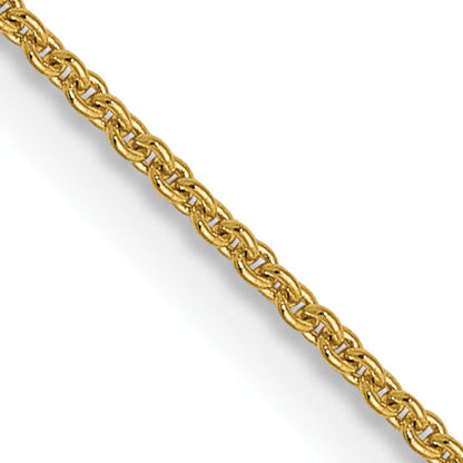 22 Inch 14K Yellow Gold .9mm Round Cable Chain Necklace
