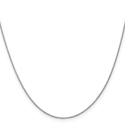 18 Inch 14K White Gold .9mm Round Cable Chain Necklace