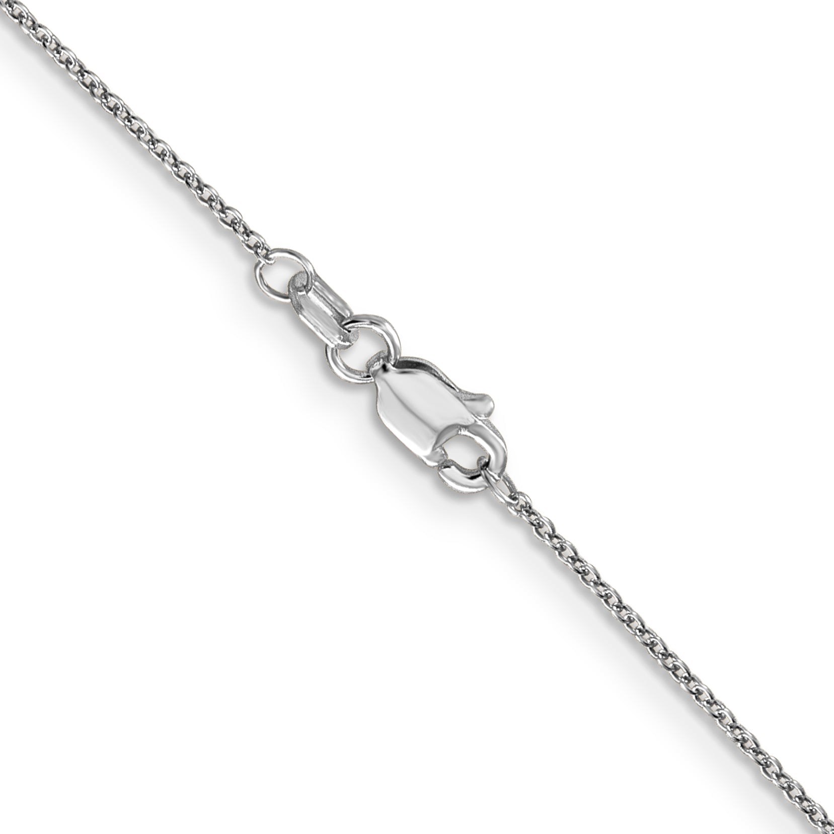 18 Inch 14K White Gold .9mm Round Cable Chain Necklace