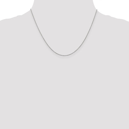 18 Inch 14K White Gold .9mm Round Cable Chain Necklace