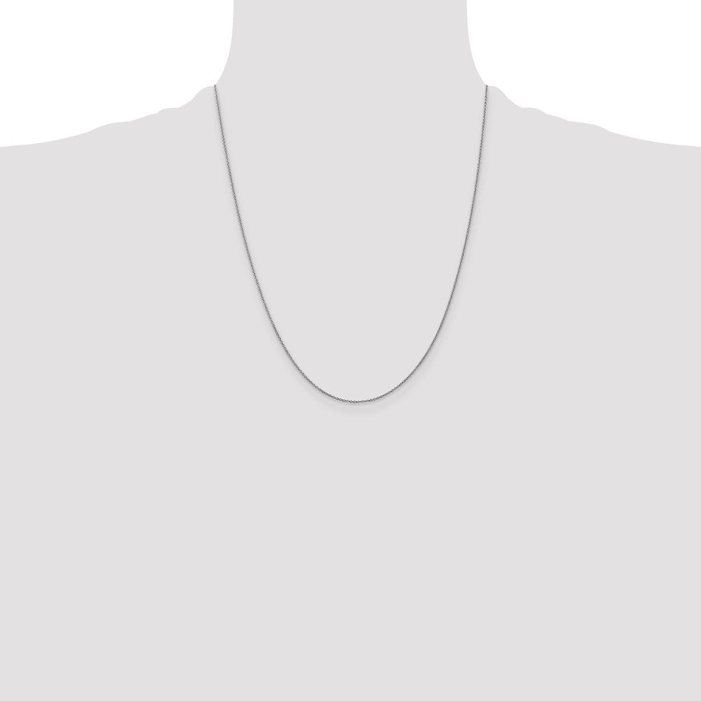 22 Inch 14K White Gold .9mm Round Cable Chain Necklace