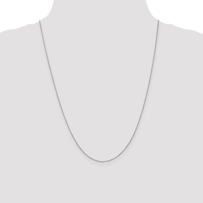 24 Inch 14K White Gold .9mm Round Cable Chain Necklace