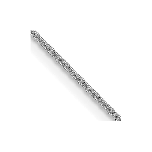 22 Inch 14K White Gold .9mm Round Cable Chain Necklace