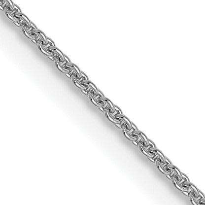 18 Inch 14K White Gold .9mm Round Cable Chain Necklace