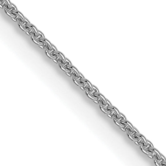18 Inch 14K White Gold .9mm Round Cable Chain Necklace