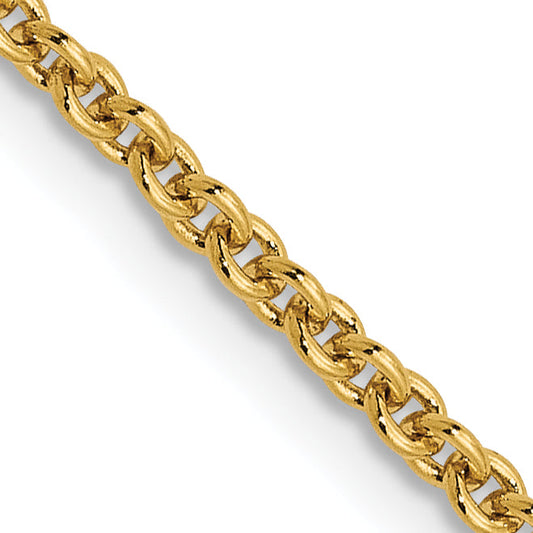 18 Inch 14K 1.8mm Round Cable Chain Necklace