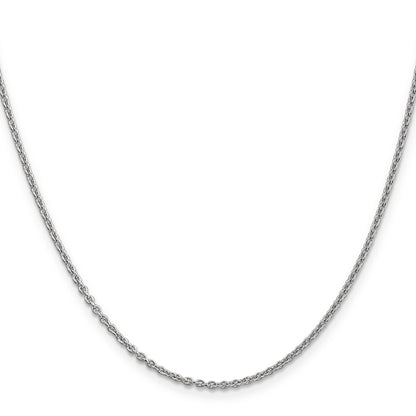 16 Inch 14K White Gold 1.8mm Round Cable Chain Necklace