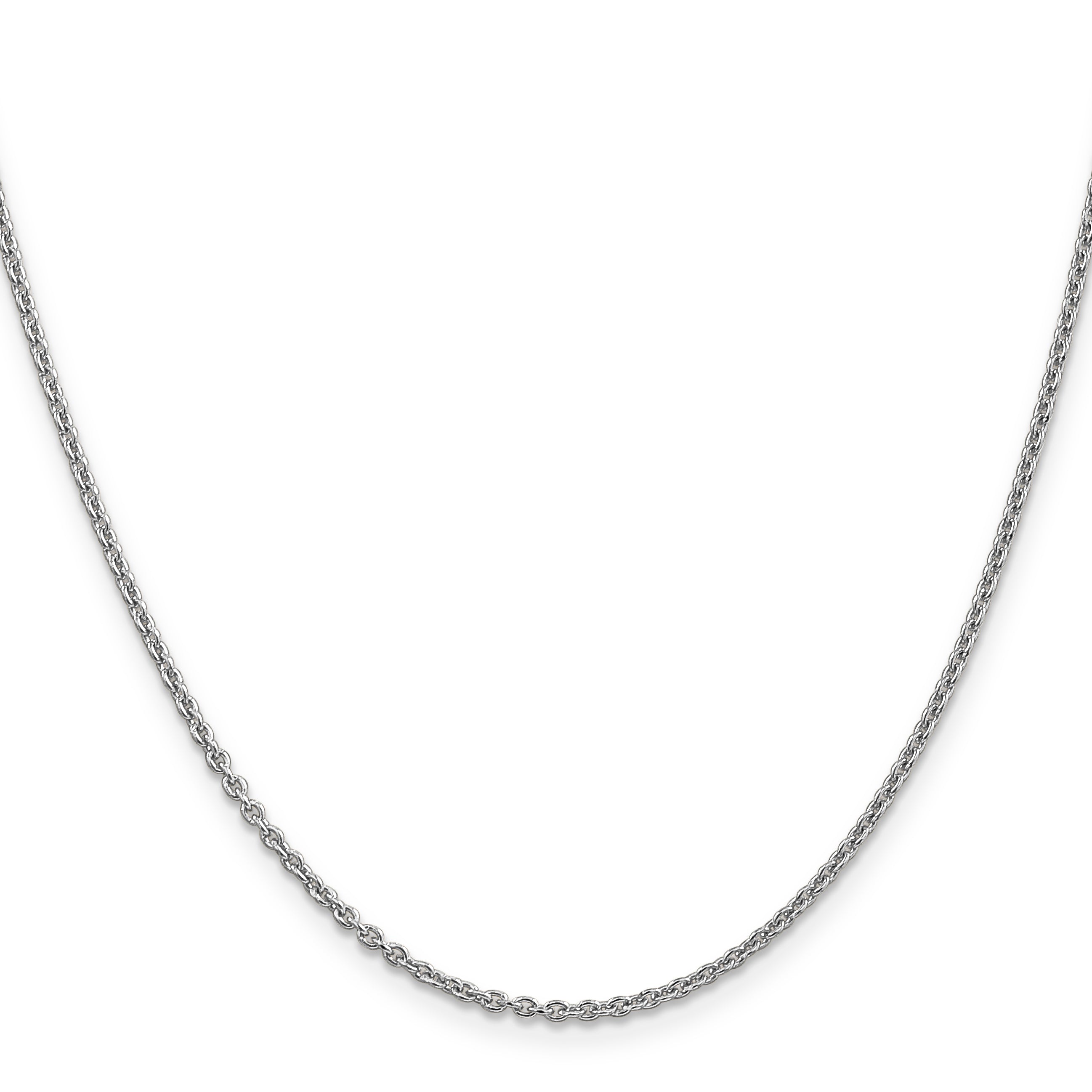 18 Inch 14K White Gold 1.8mm Round Cable Chain Necklace