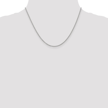 18 Inch 14K White Gold 1.8mm Round Cable Chain Necklace