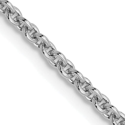 16 Inch 14K White Gold 1.8mm Round Cable Chain Necklace