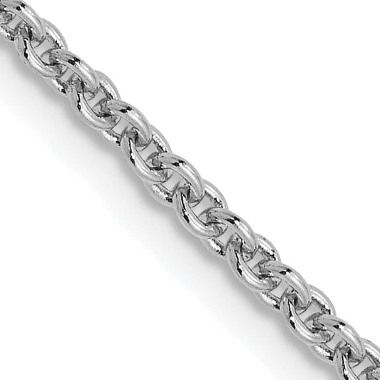 18 Inch 14K White Gold 1.8mm Round Cable Chain Necklace