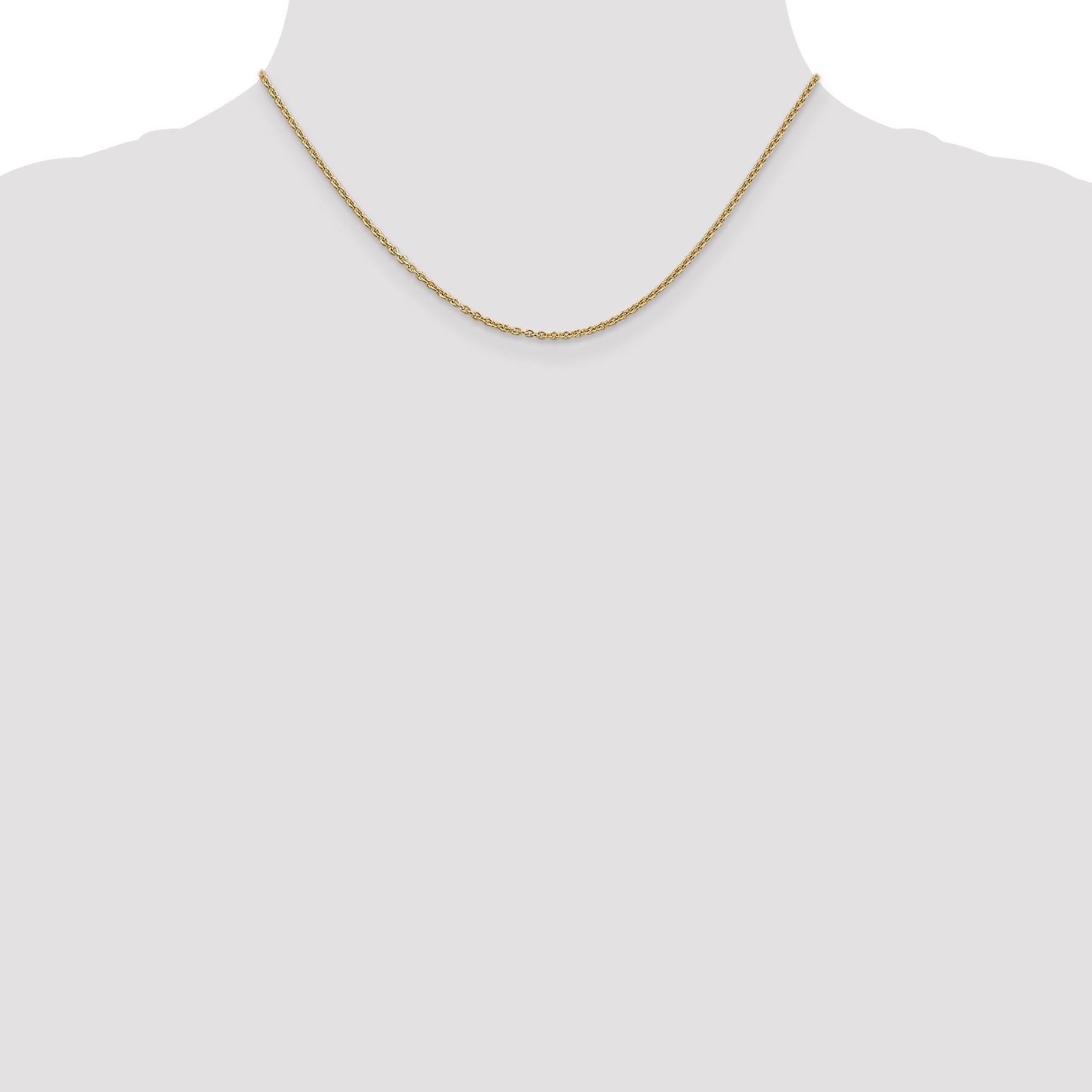 16 Inch 14K 1.95mm Round Cable Chain Necklace