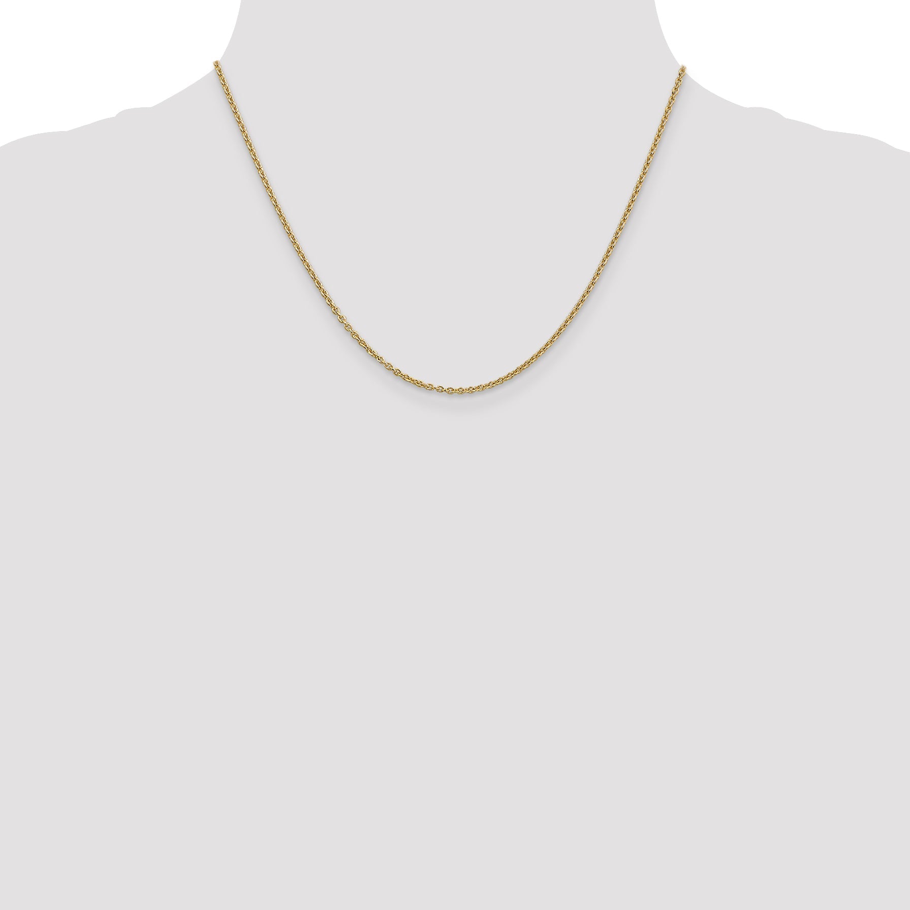 18 Inch 14K 1.95mm Round Cable Chain Necklace