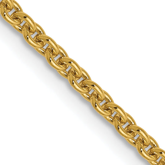 18 Inch 14K 1.95mm Round Cable Chain Necklace