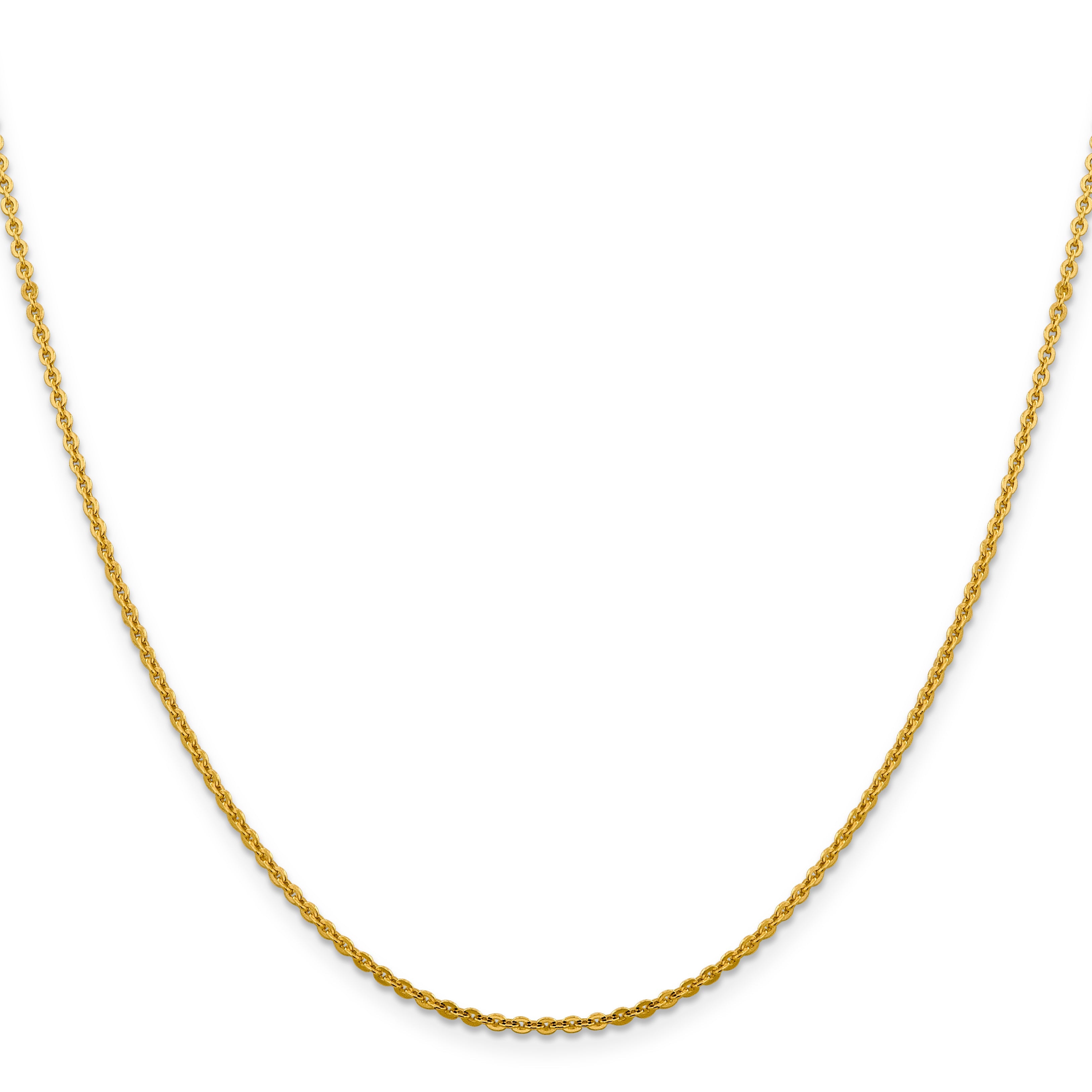 18 Inch 14K 1.95mm Flat Cable Chain Necklace