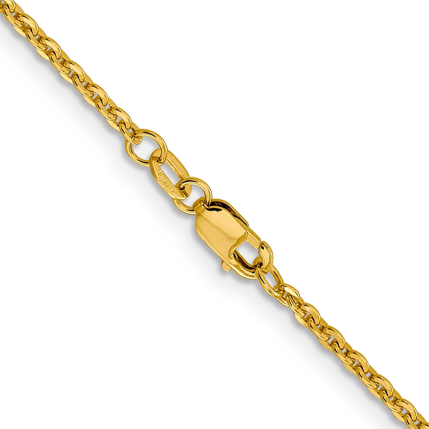 18 Inch 14K 1.95mm Flat Cable Chain Necklace