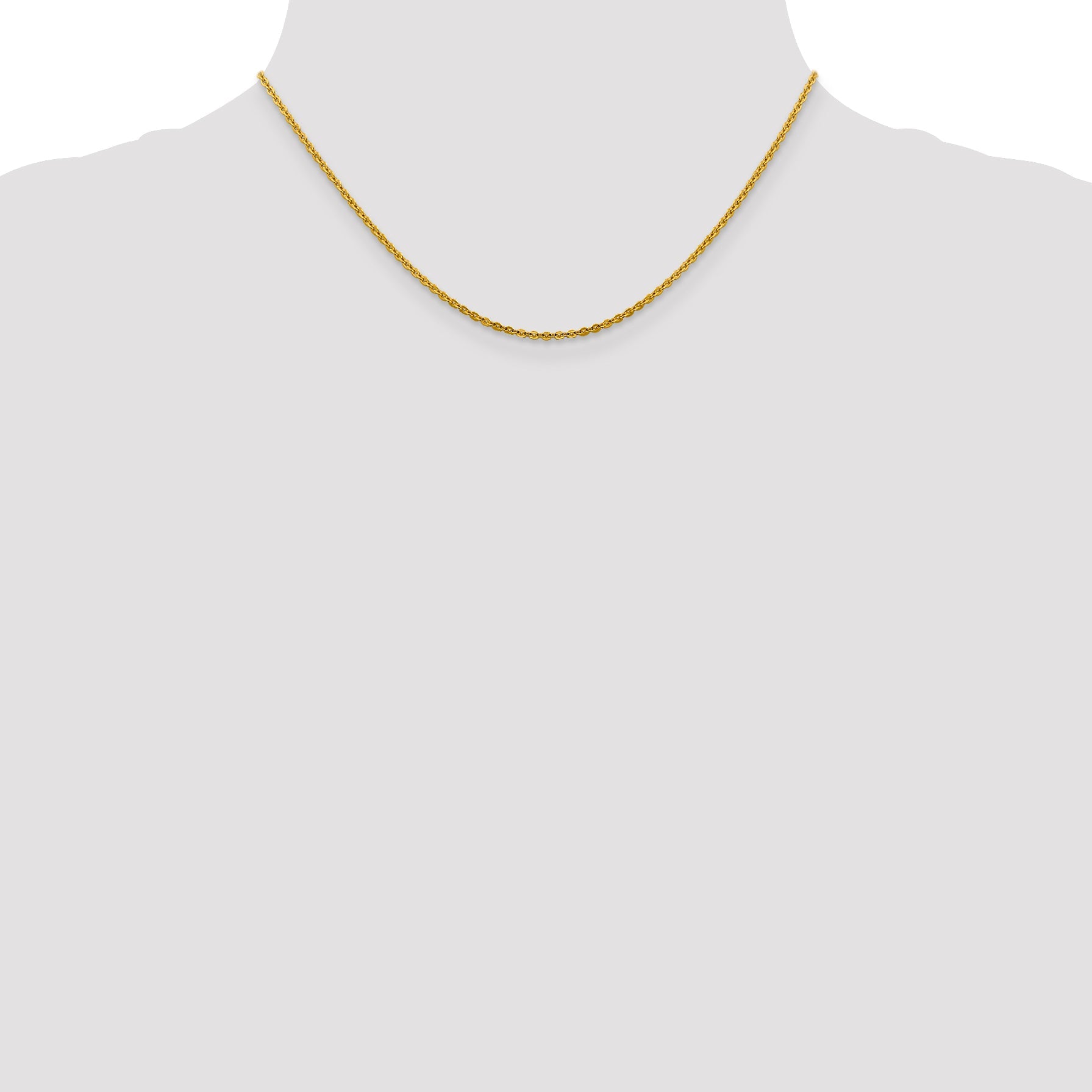 16 Inch 14K 1.95mm Flat Cable Chain Necklace