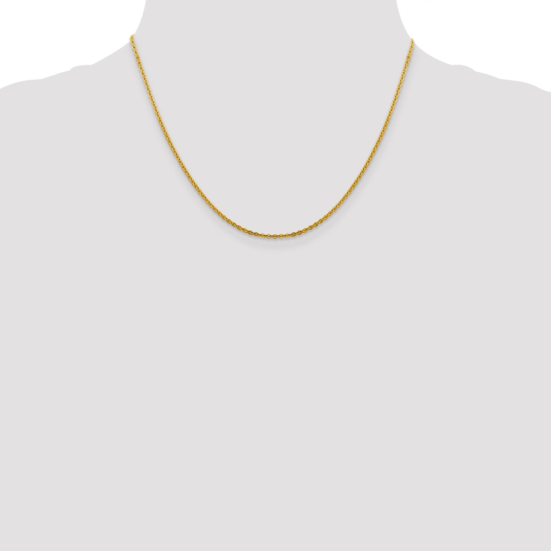 18 Inch 14K 1.95mm Flat Cable Chain Necklace
