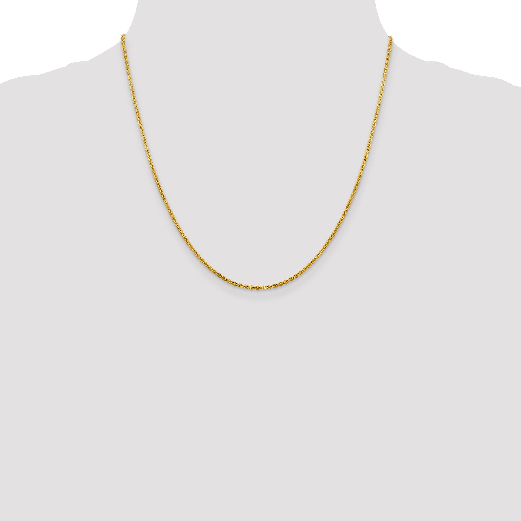 20 Inch 14K 1.95mm Flat Cable Chain Necklace