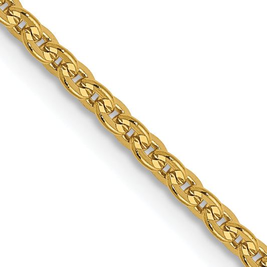 18 Inch 14K 1.95mm Flat Cable Chain Necklace