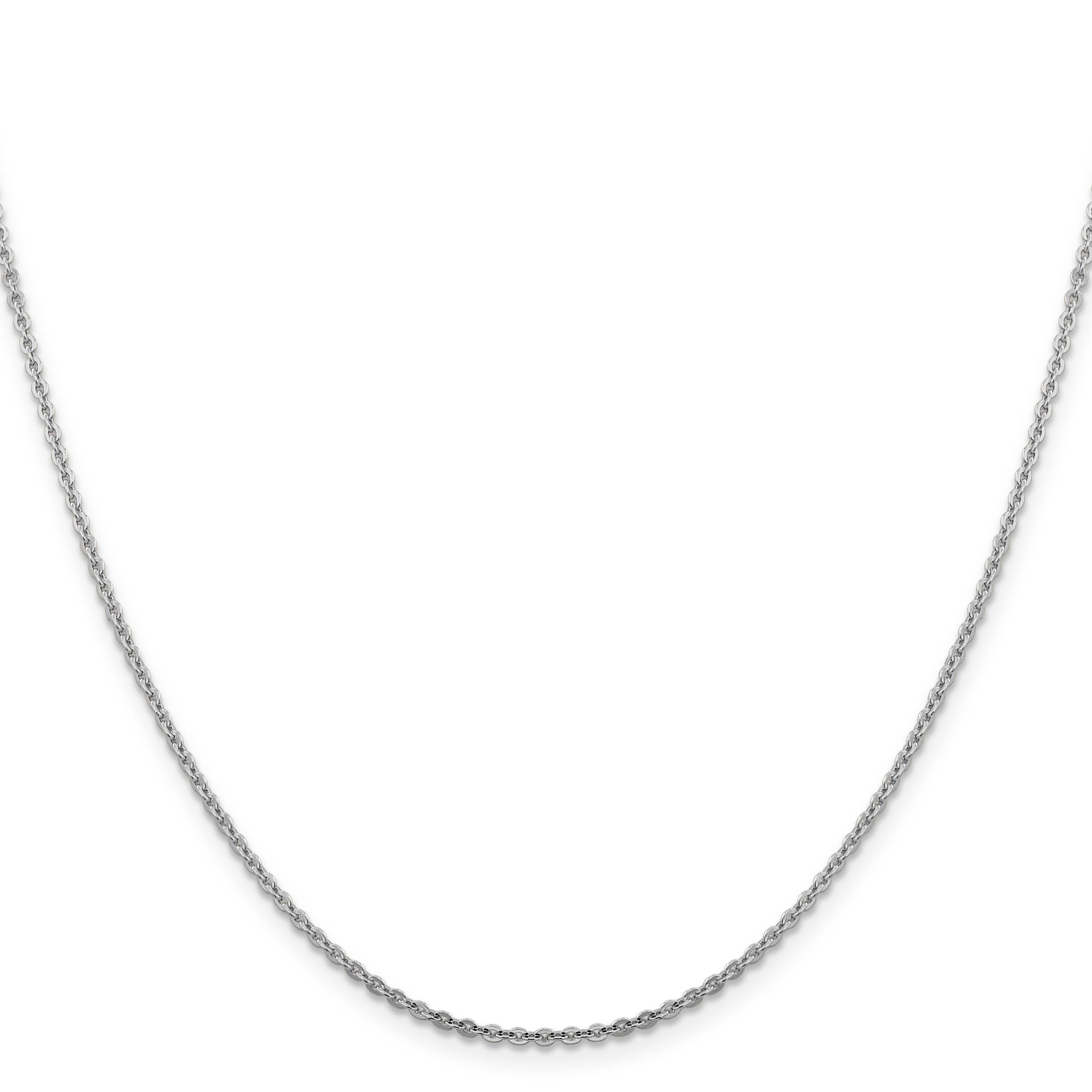 18 Inch 14K White Gold 1.95mm Flat Cable Chain Necklace