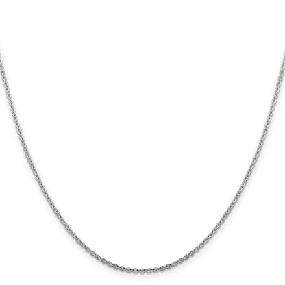 18 Inch 14K White Gold 1.95mm Flat Cable Chain Necklace