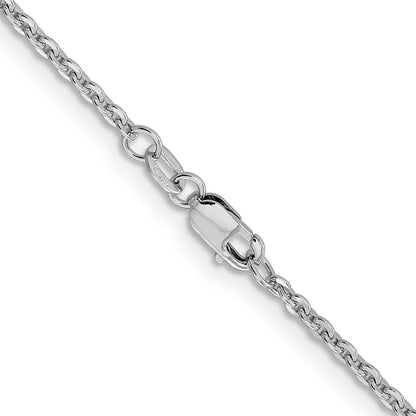 18 Inch 14K White Gold 1.95mm Flat Cable Chain Necklace