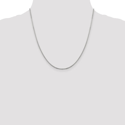 20 Inch 14K White Gold 1.95mm Flat Cable Chain Necklace