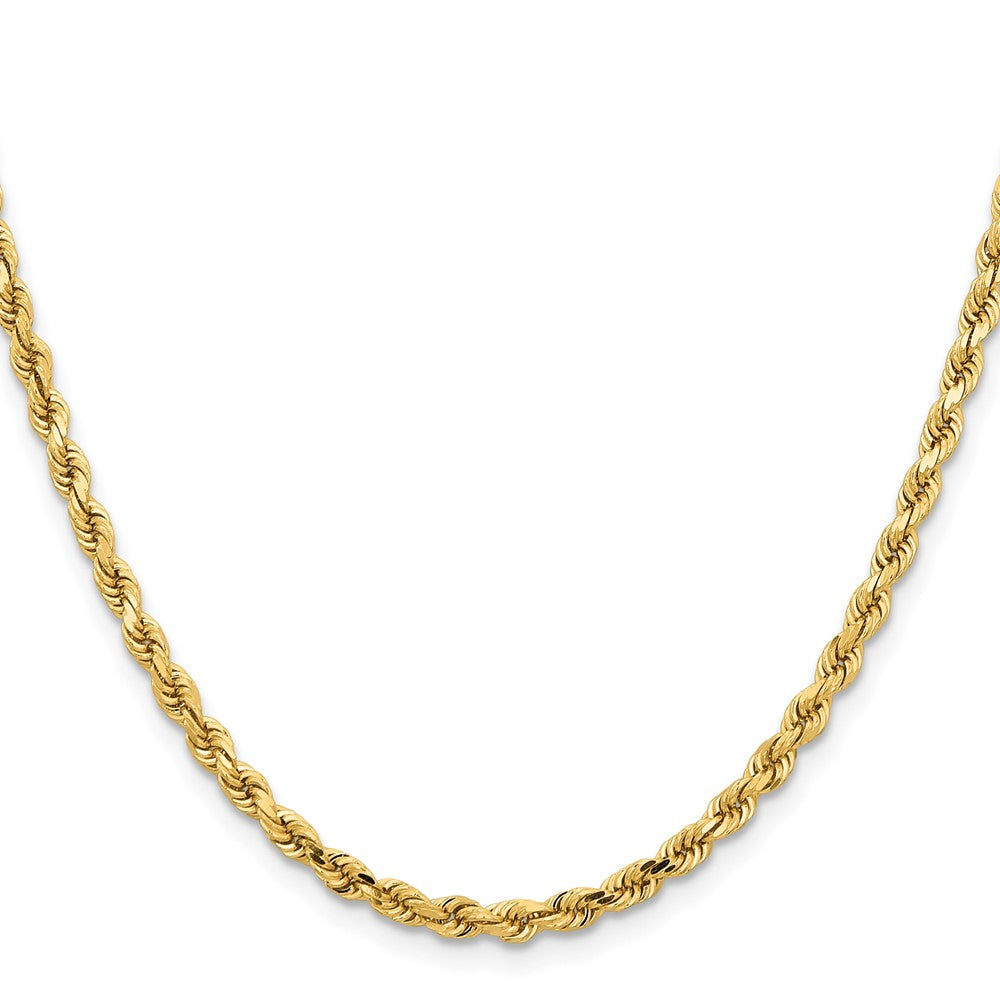 22 Inch 14K Yellow Gold 3.75mm Diamond Cut Rope Chain Necklace
