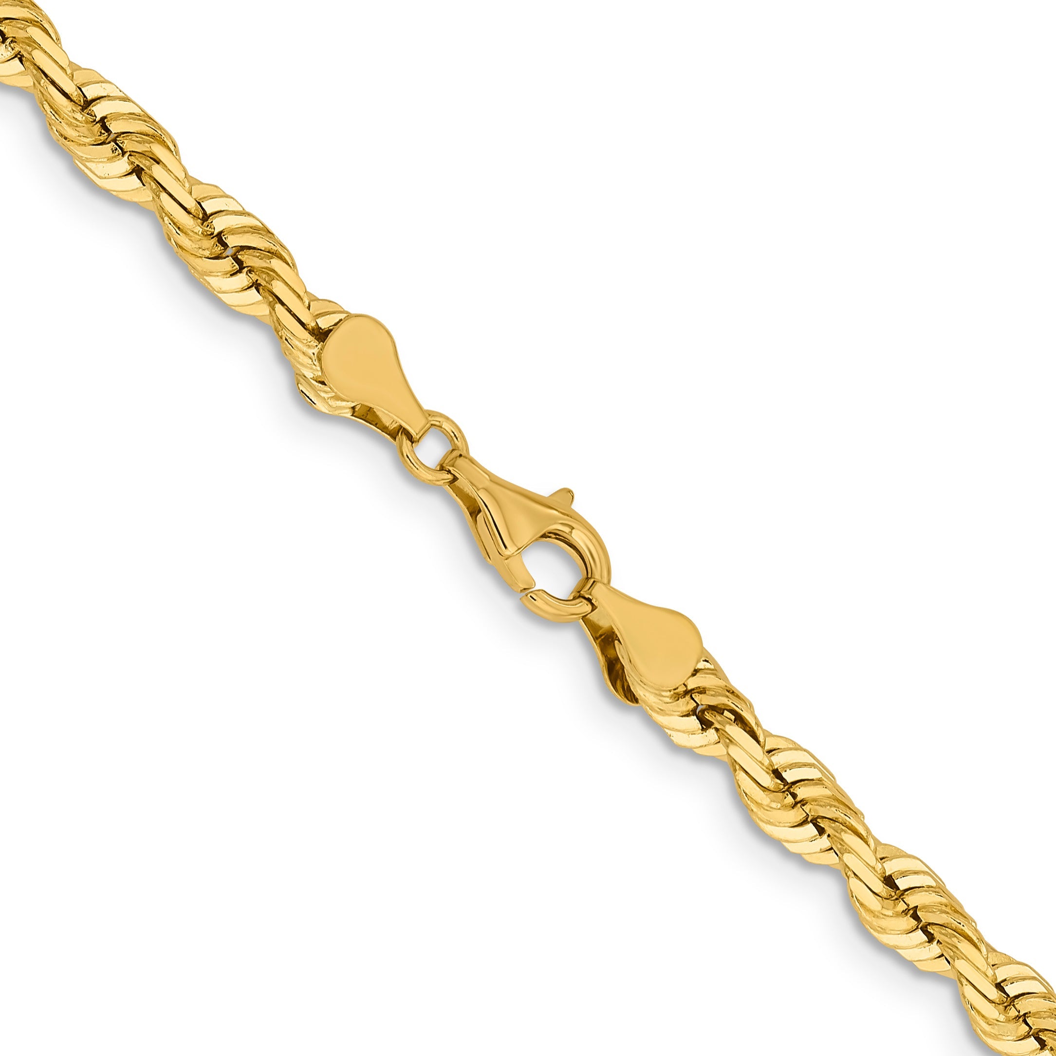 24 Inch 14K Yellow Gold 5.5mm Diamond Cut Rope Chain Necklace