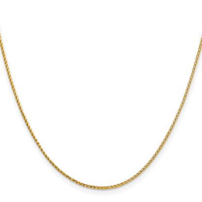 24 Inch 14K Yellow Gold 1.15mm D/C Open Franco Chain Necklace