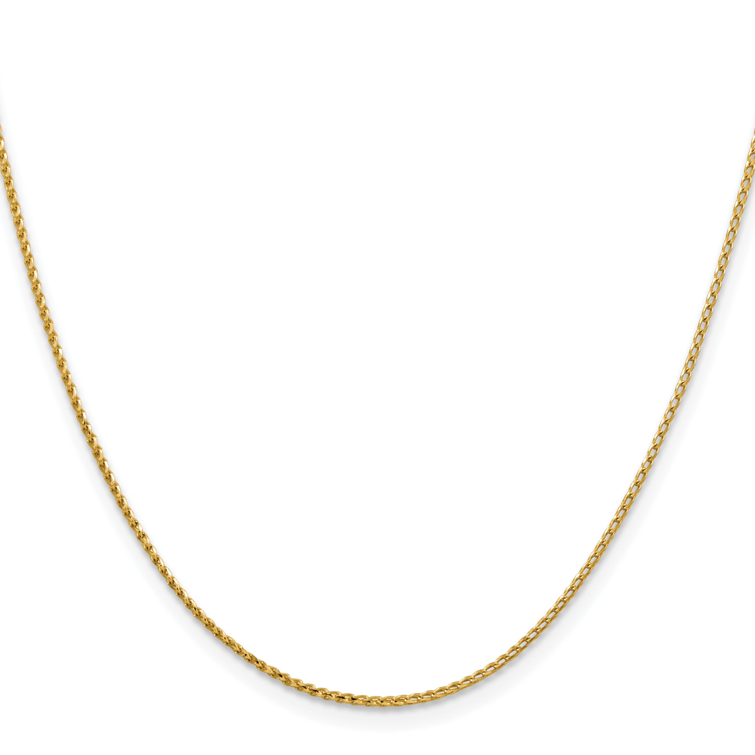 2 Inch 14K Yellow Gold 1.15mm D/C Open Franco Chain Necklace