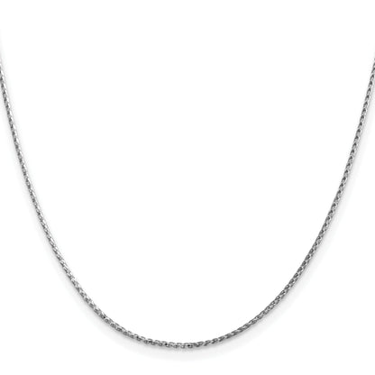 24 Inch 14K White Gold 1.15mm D/C Open Franco Chain Necklace