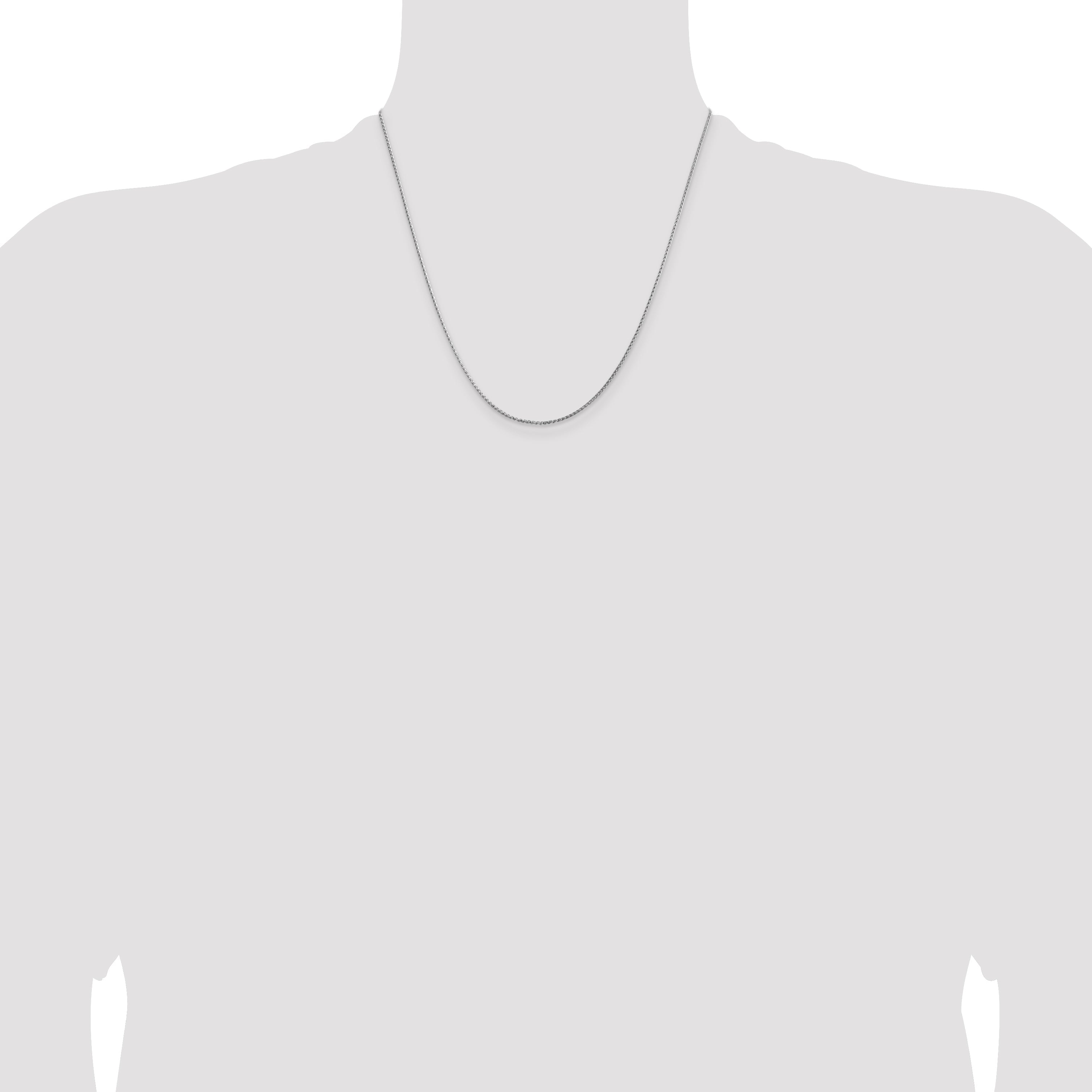 2 Inch 14K White Gold 1.15mm D/C Open Franco Chain Necklace