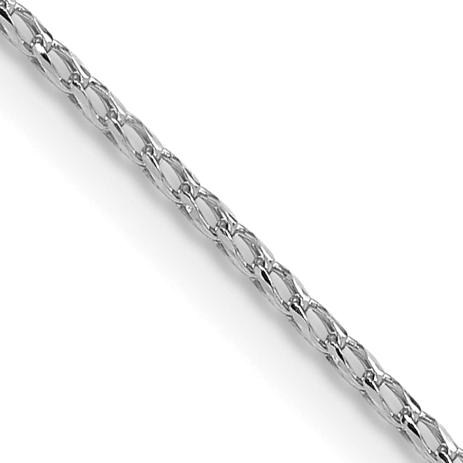 18 Inch 14K White Gold 1.15mm D/C Open Franco Chain Necklace